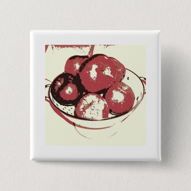 Pop Art Apples Button (Vorderseite)