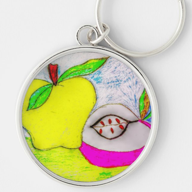 Pop Art Apples Schlüsselanhänger (Vorne)