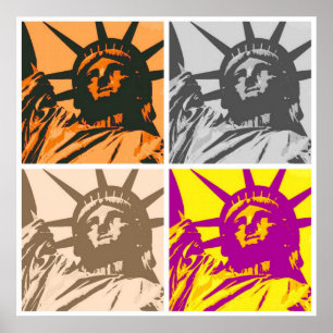 Pop Art Art Statue of Liberty 4 Colors Poster