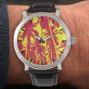 Pop Art Art Tropical Palm Trees Armbanduhr