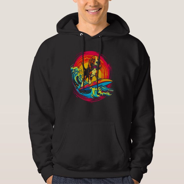 Pop Art Artist Design Beagle Dog Surf Hoodie (Vorderseite)