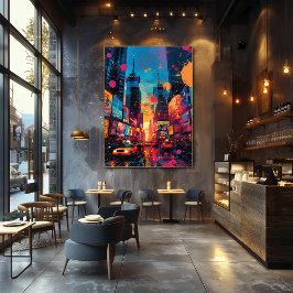 Pop Art: Atardecer en la Ciudad Fotodruck