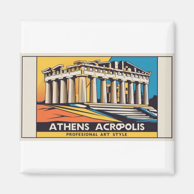 Pop Art Athens Parthenon Magnet (Vorne)