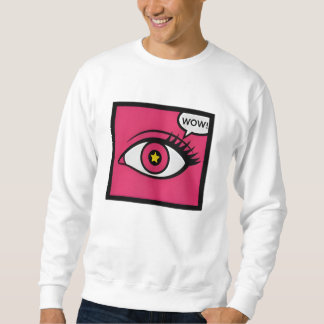 Pop Art Auge Ausfüllen In Rosa Box Wow Text Sweatshirt
