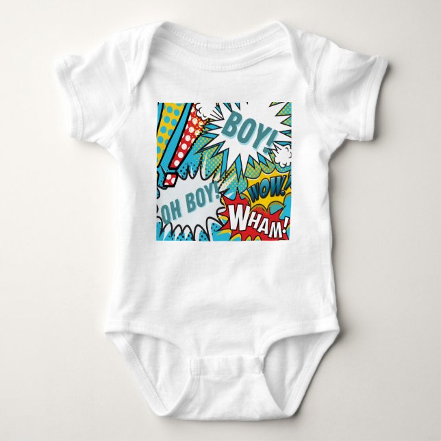 Pop Art Baby Boy Strampler (Vorderseite)