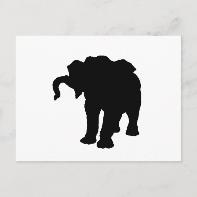 Pop Art Baby Elephant Silhouette Postkarte (Vorderseite)