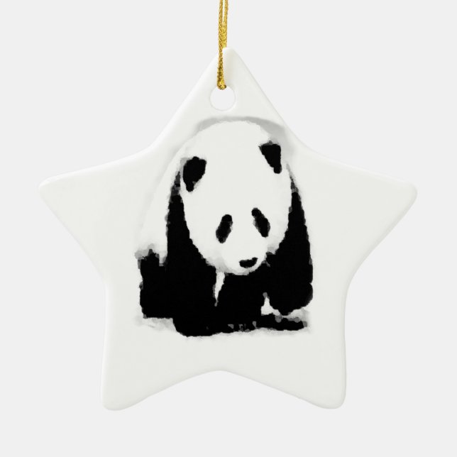 Pop Art Baby Panda Keramikornament (Vorne)