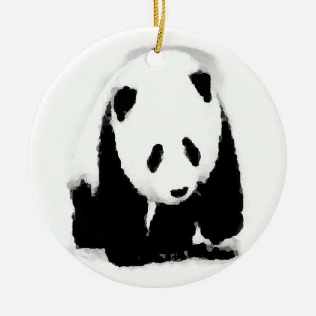 Pop Art Baby Panda Keramikornament (Vorne)