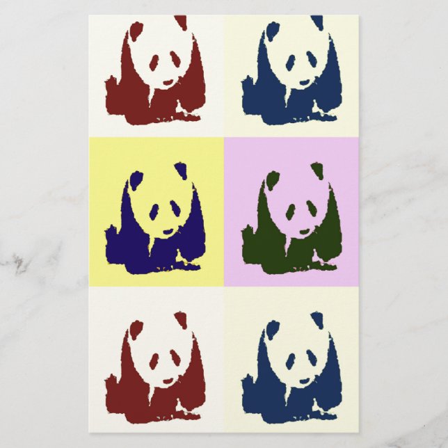 Pop Art Baby Pandas Briefpapier (Vorderseite)