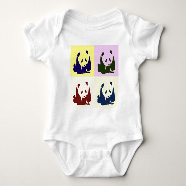 Pop Art Baby Pandas Strampler (Vorderseite)