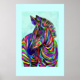 Pop Art Baby Zebra Poster