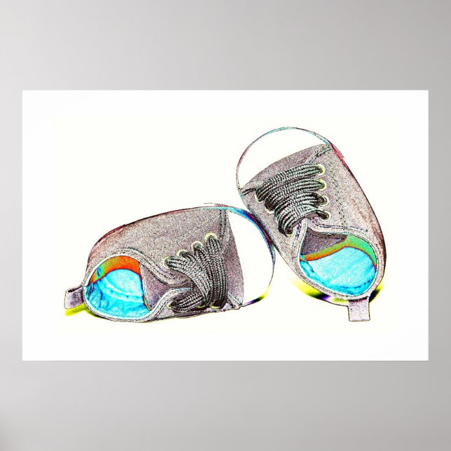 Pop Art Babyschuhe Poster (Vorne)