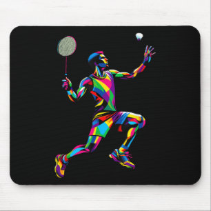 Pop Art Badminton Player Shuttle Badminto Mousepad