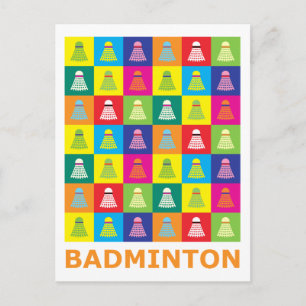 Pop Art Badminton Postkarte