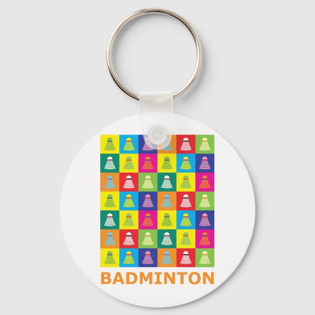 Pop Art Badminton Schlüsselanhänger (Vorderseite)