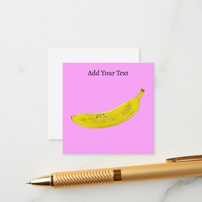 Pop Art Banana Rosa Hintergrund Personalisiert Begleitkarte (Vorderseite/Rückseite Beispiel)