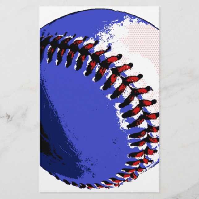 Pop Art Baseball Briefpapier (Vorderseite)