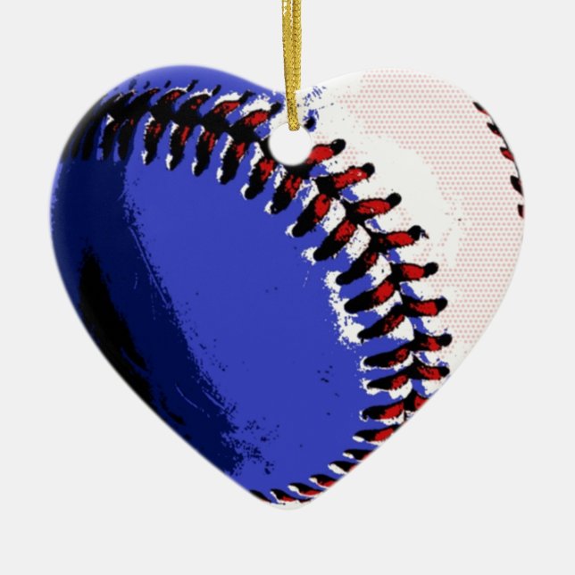 Pop Art Baseball Keramik Ornament (Vorne)