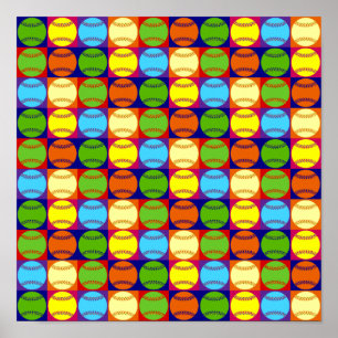 Pop Art Baseballs Muster Poster