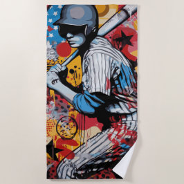 Pop-Art-Baseballspieler Strandtuch