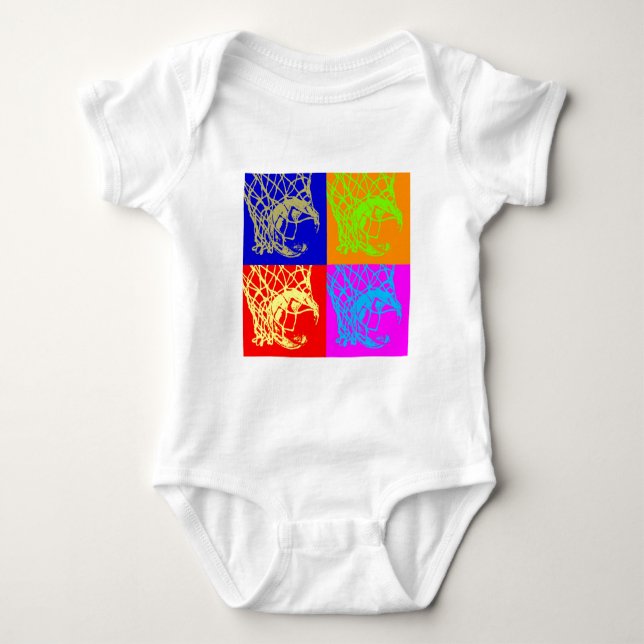 Pop Art Basketball Baby Strampler (Vorderseite)