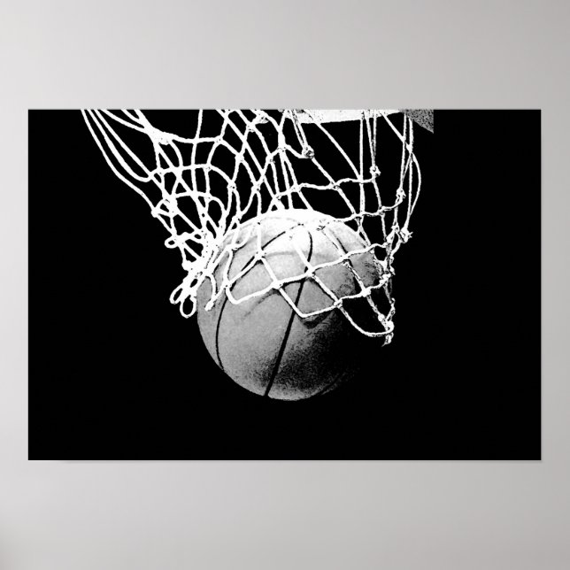 Pop Art Basketball Ball & Net Print Poster (Vorne)