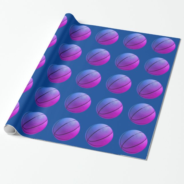 Pop Art Basketball Blue Geschenkpapier (Ungerollt)