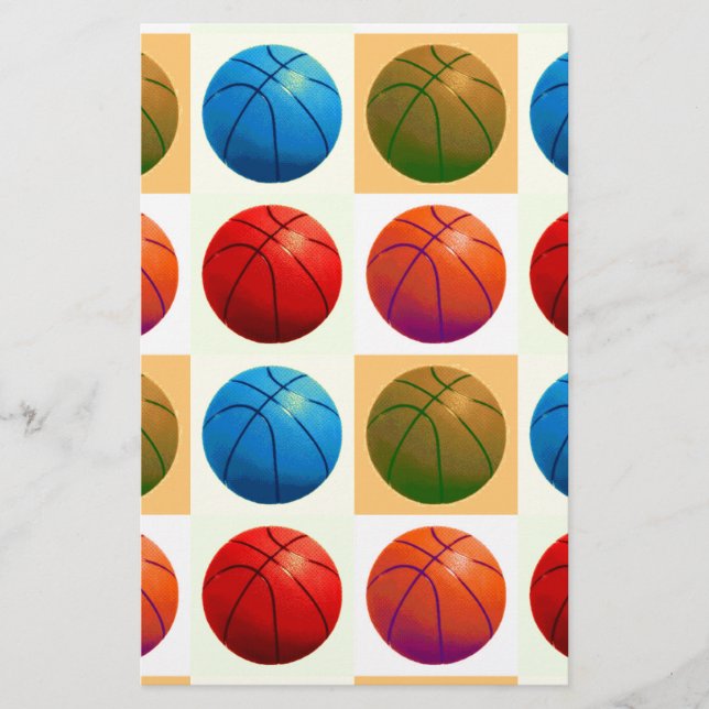 Pop Art Basketball Briefpapier (Vorderseite)