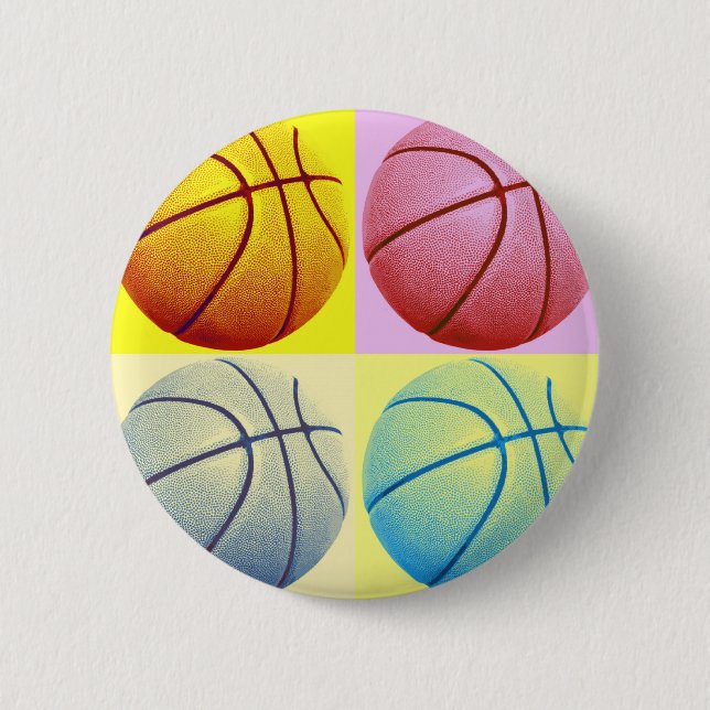 Pop Art Basketball Button (Vorderseite)