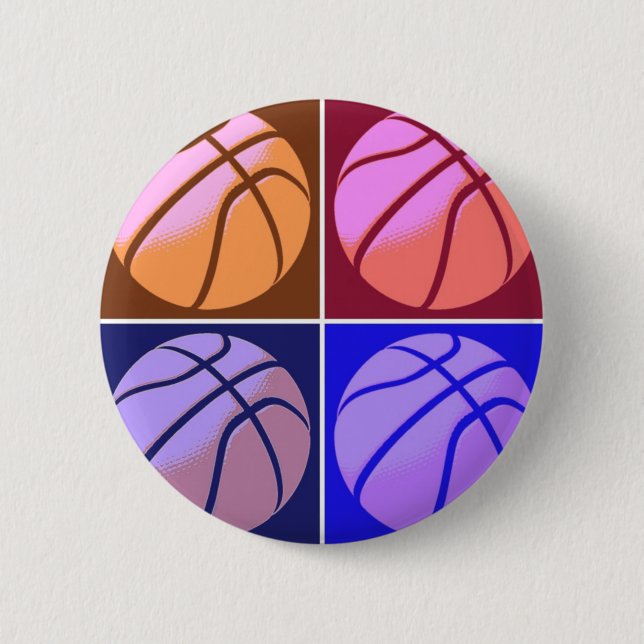 Pop Art Basketball Button (Vorderseite)