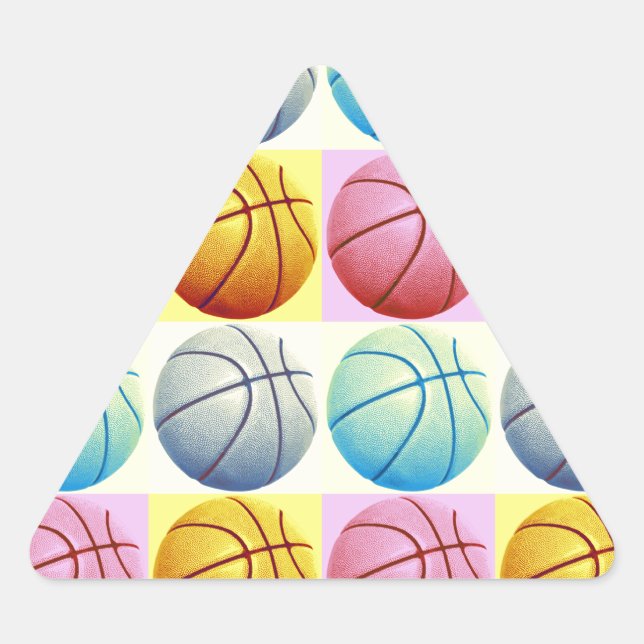 Pop Art Basketball Dreieckiger Aufkleber (Vorderseite)