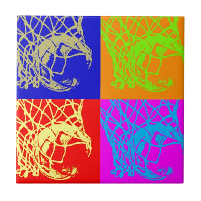 Pop Art Basketball Fliese (Vorderseite)