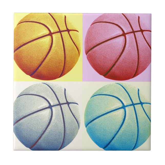 Pop Art Basketball Fliese (Vorderseite)