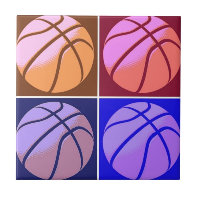 Pop Art Basketball Fliese (Vorderseite)