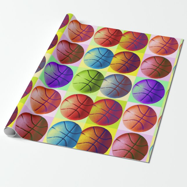 Pop Art Basketball Geschenkpapier (Ungerollt)