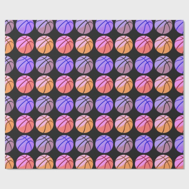 Pop Art Basketball Geschenkpapier (Flach)