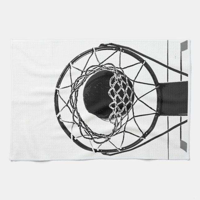 Pop Art Basketball Geschirrtuch (Horizontal)