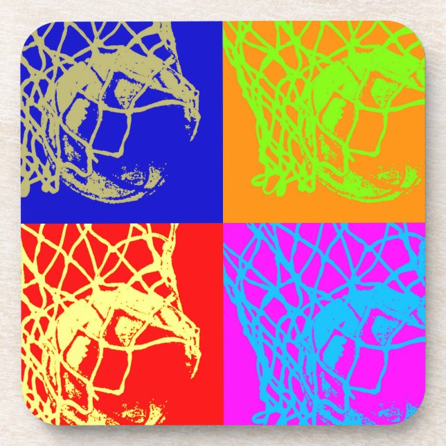 Pop Art Basketball Getränkeuntersetzer (Vorderseite)