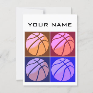 Pop Art Basketball Ihr Name Postkarte