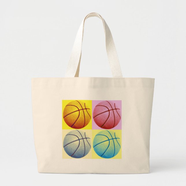 Pop Art Basketball Jumbo Stoffbeutel (Vorne)