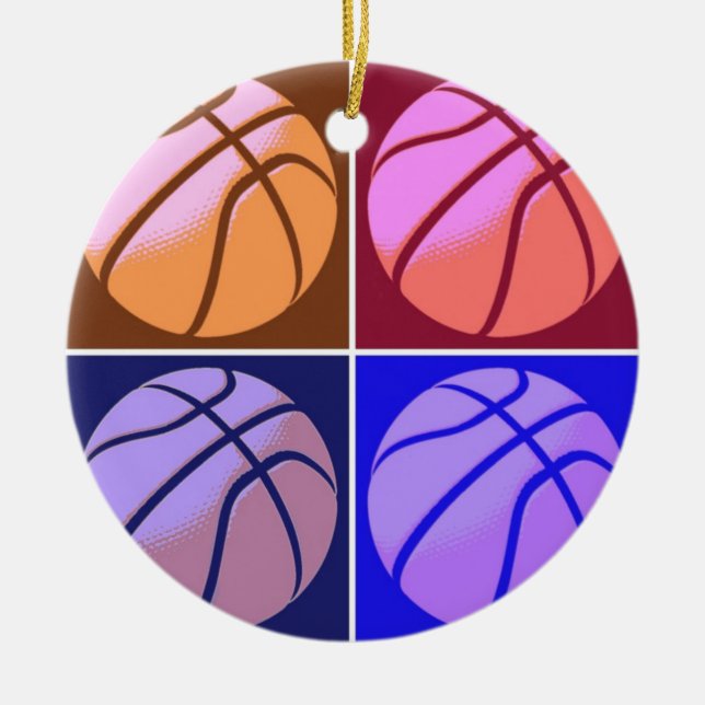 Pop Art Basketball Keramik Ornament (Vorne)