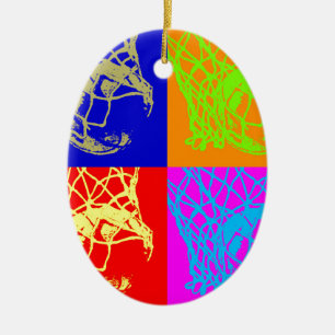 Pop Art Basketball Keramik Ornament