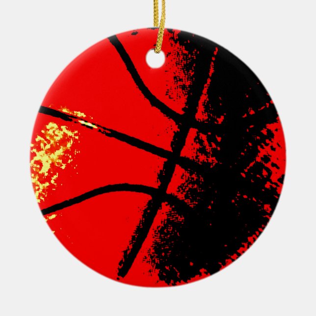 Pop Art Basketball Keramikornament (Vorne)