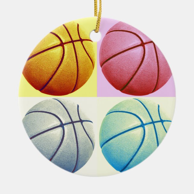 Pop Art Basketball Keramikornament (Vorne)