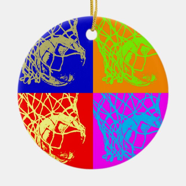 Pop Art Basketball Keramikornament (Vorne)
