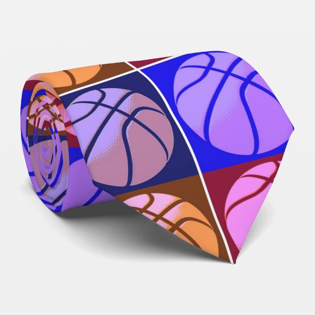 Pop Art Basketball Krawatte (Gerollt)