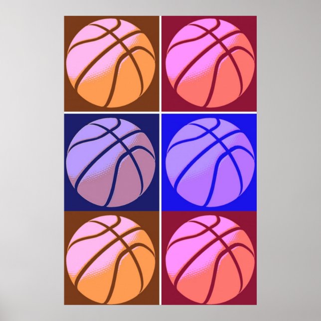 Pop Art Basketball Motivierend Poster (Vorne)
