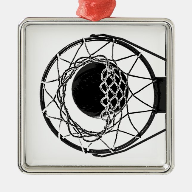 Pop Art Basketball Ornament Aus Metall (Vorne)