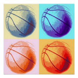 Pop Art Basketball Perfektes Poster