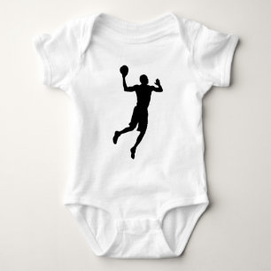 Pop Art Basketball Player Silhouette Baby Strampler